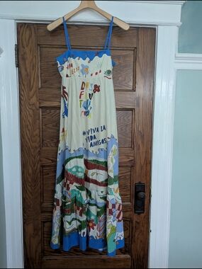 Rachel Zoe Linen Summer Maxi Dress, Viva La Vida, Women's Small, NWT